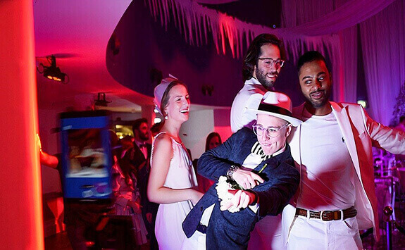 Guests having fun at the Social Photo Booth.