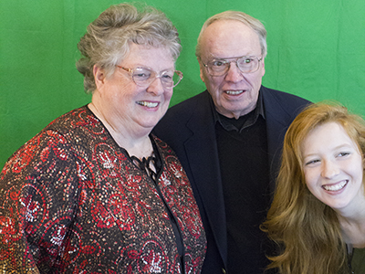 Family with the green screen background