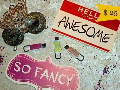 a selection of props and usb drives on our prop table